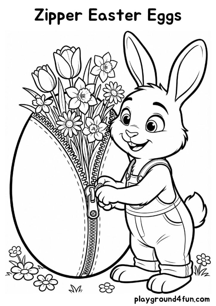 Zipper Easter Eggs Coloring Pages