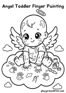Coloring pages: Angel Toddler Finger Painting pdf