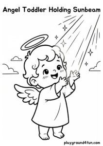 Coloring pages: Angel Toddler Holding Sunbeam pdf