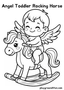 Coloring pages: Angel Toddler Rocking Horse pdf