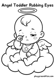 Coloring pages: Angel Toddler Rubbing Eyes pdf
