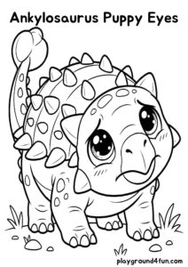Coloring pages: Ankylosaurus Puppy Eyes pdf