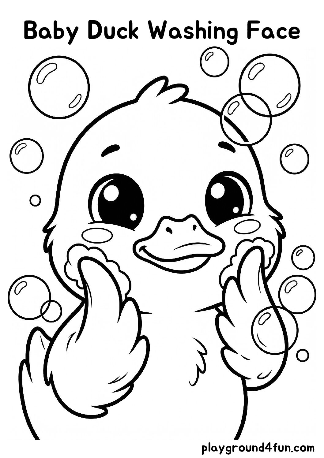 Coloring pages: Baby Duck Washing Face pdf