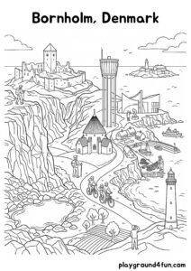 Coloring pages: Bornholm Denmark pdf