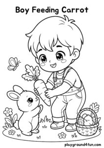 Coloring pages: Boy Feeding Carrot pdf