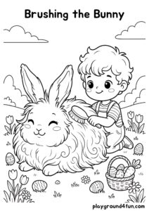 Coloring pages: Brushing the Bunny pdf