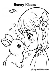 Coloring pages: Bunny Kisses pdf