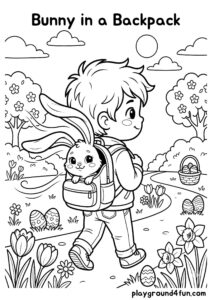 Coloring pages: Bunny in a Backpack pdf