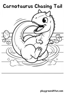 Coloring pages: Carnotaurus Chasing Tail pdf