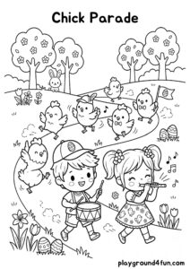 Coloring pages: Chick Parade pdf