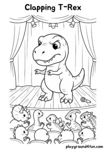 Coloring pages: Clapping T Rex pdf