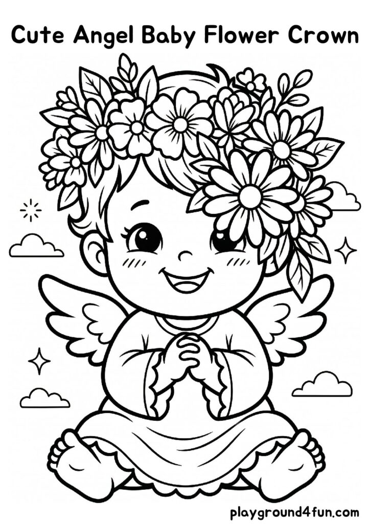 Cute Angel Baby Flower Crown