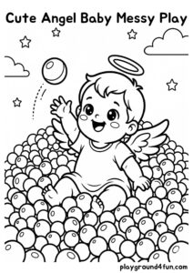 Coloring pages: Cute Angel Baby Messy Play pdf