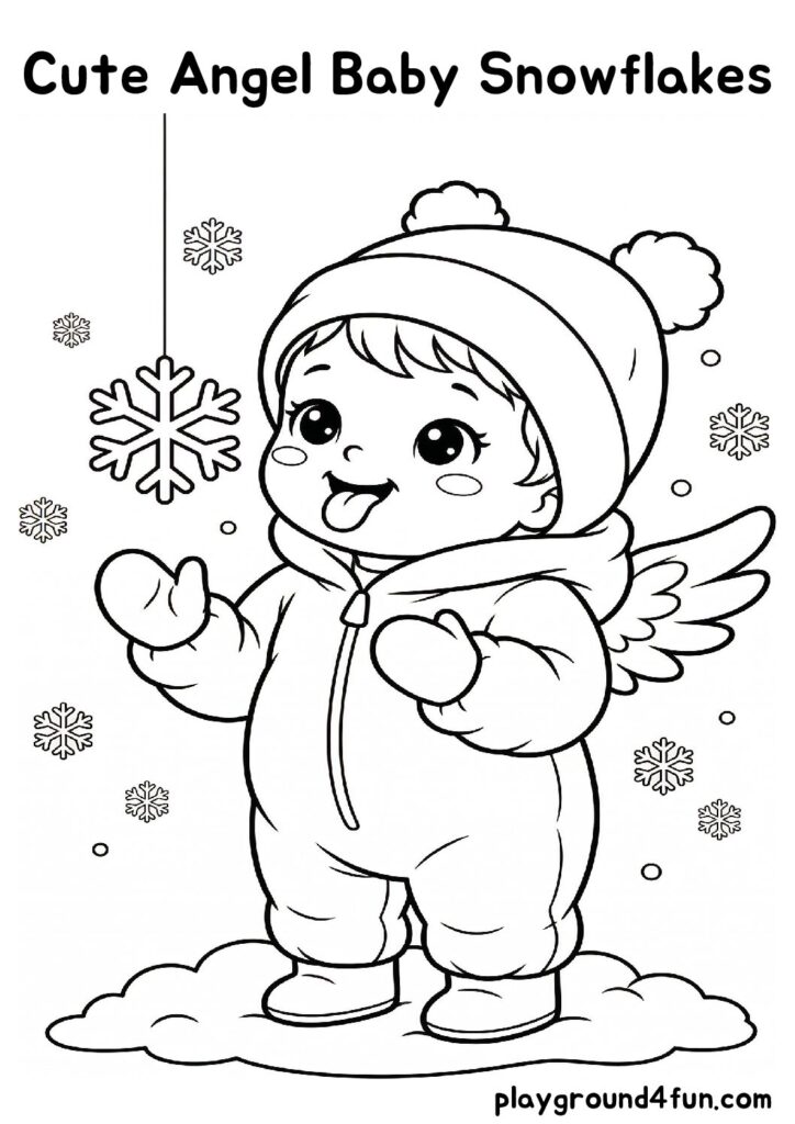 Cute Angel Baby Snowflakes
