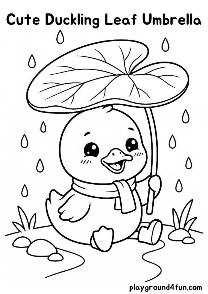 Cute Duckling Leaf Umbrella