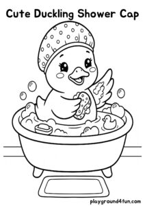 Coloring pages: Cute Duckling Shower Cap pdf