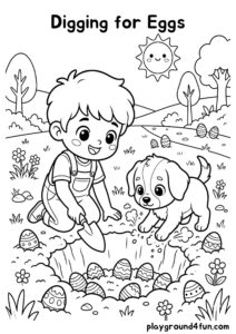 Coloring pages: Digging for Eggs pdf