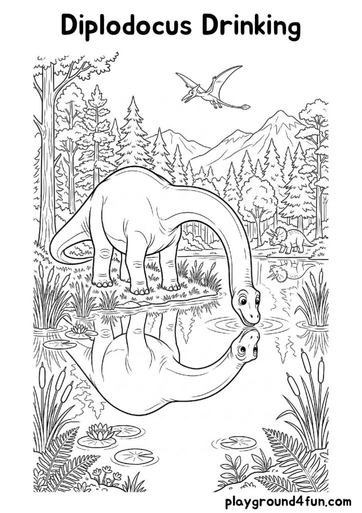 Diplodocus Drinking