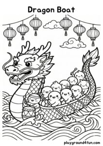 Coloring pages: Dragon Boat pdf