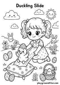 Coloring pages: Duckling Slide pdf