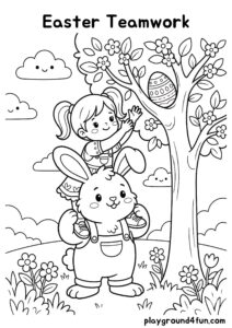 Coloring pages: Easter Teamwork pdf