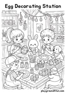 Coloring pages: Egg Decorating Station pdf