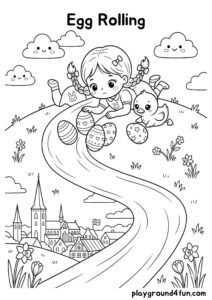 Coloring pages: Egg Rolling pdf
