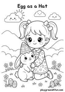 Coloring pages: Egg as a Hat pdf