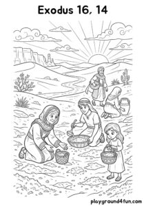 Coloring pages: Exodus 16 14 pdf