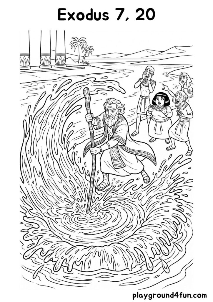 Exodus 7, 20 Coloring Pages