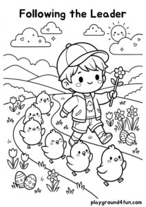 Coloring pages: Following the Leader pdf