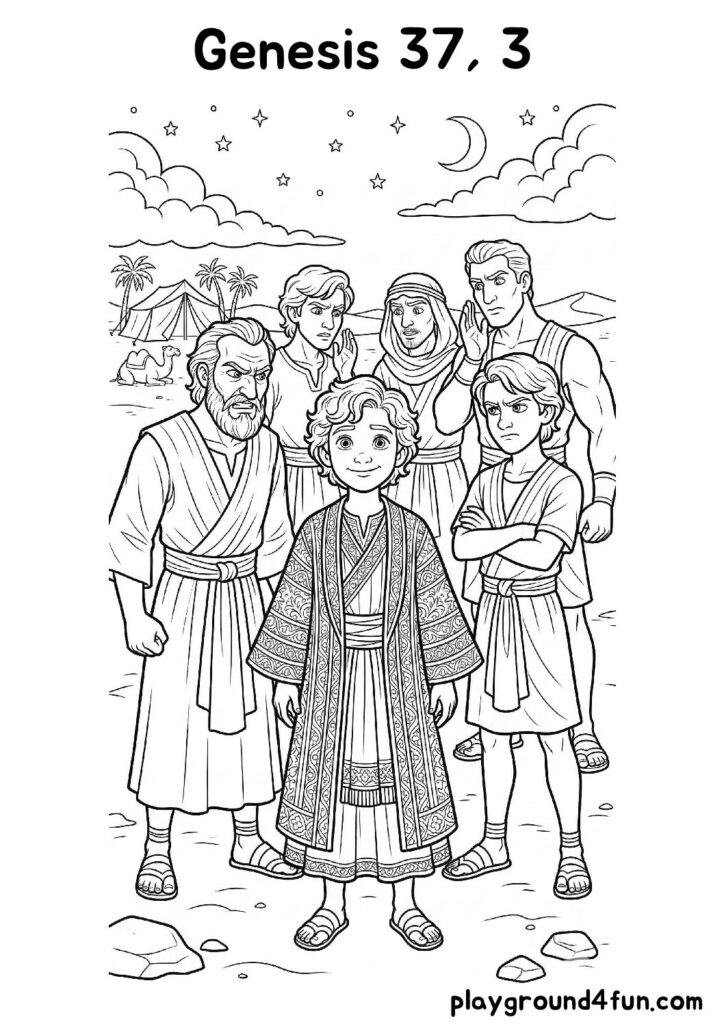 Genesis 37, 3 Coloring Pages