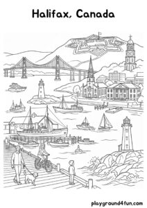 Coloring pages: Halifax Canada pdf