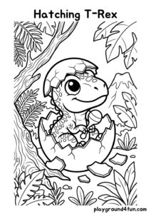 Coloring pages: Hatching T Rex pdf