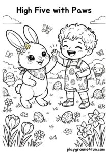 Coloring pages: High Five with Paws pdf