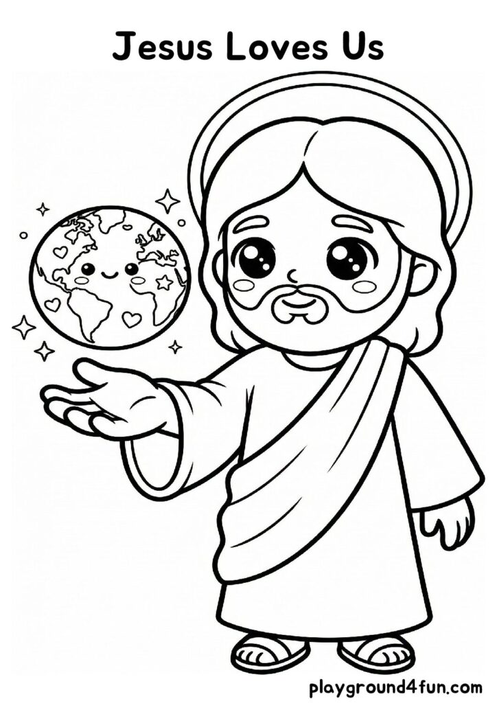 Jesus Loves Us Coloring Pages
