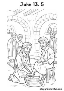 Coloring pages: John 13 5 pdf