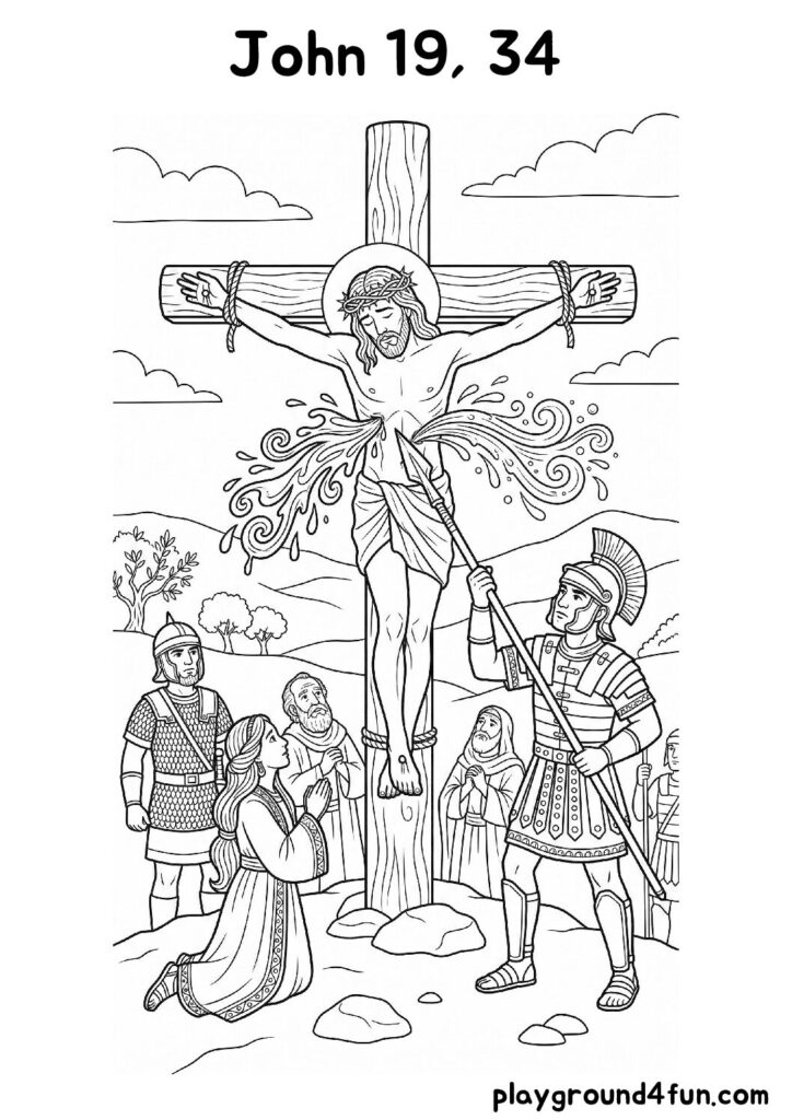 John 19, 34