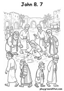 Coloring pages: John 8 7 pdf