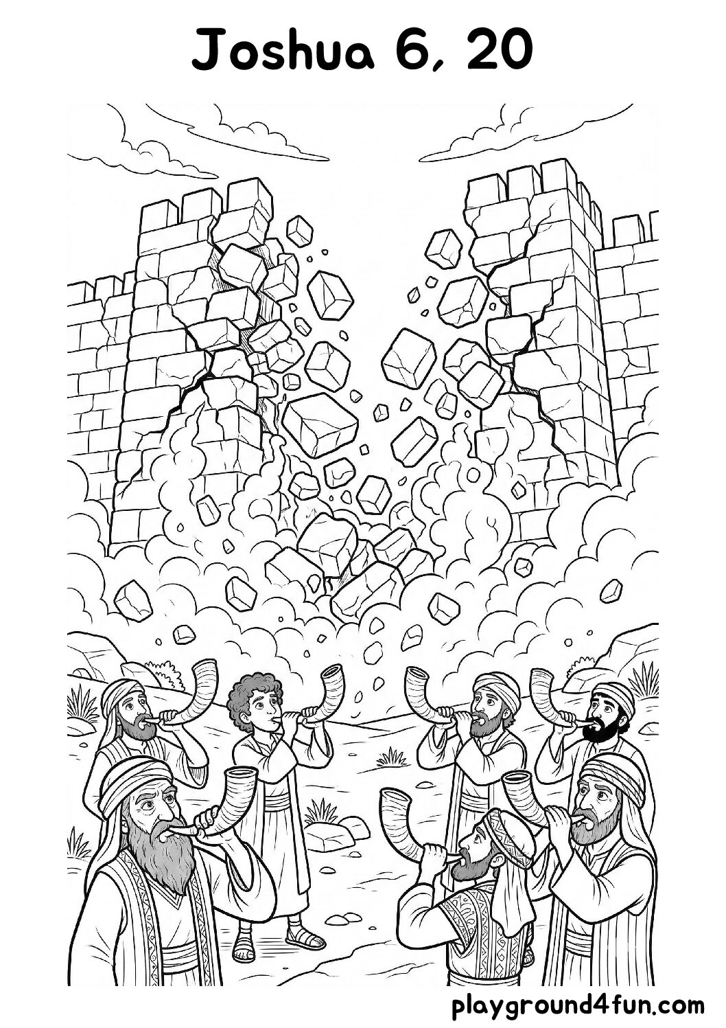 Coloring pages: Joshua 6 20 pdf