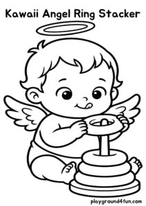 Coloring pages: Kawaii Angel Ring Stacker pdf