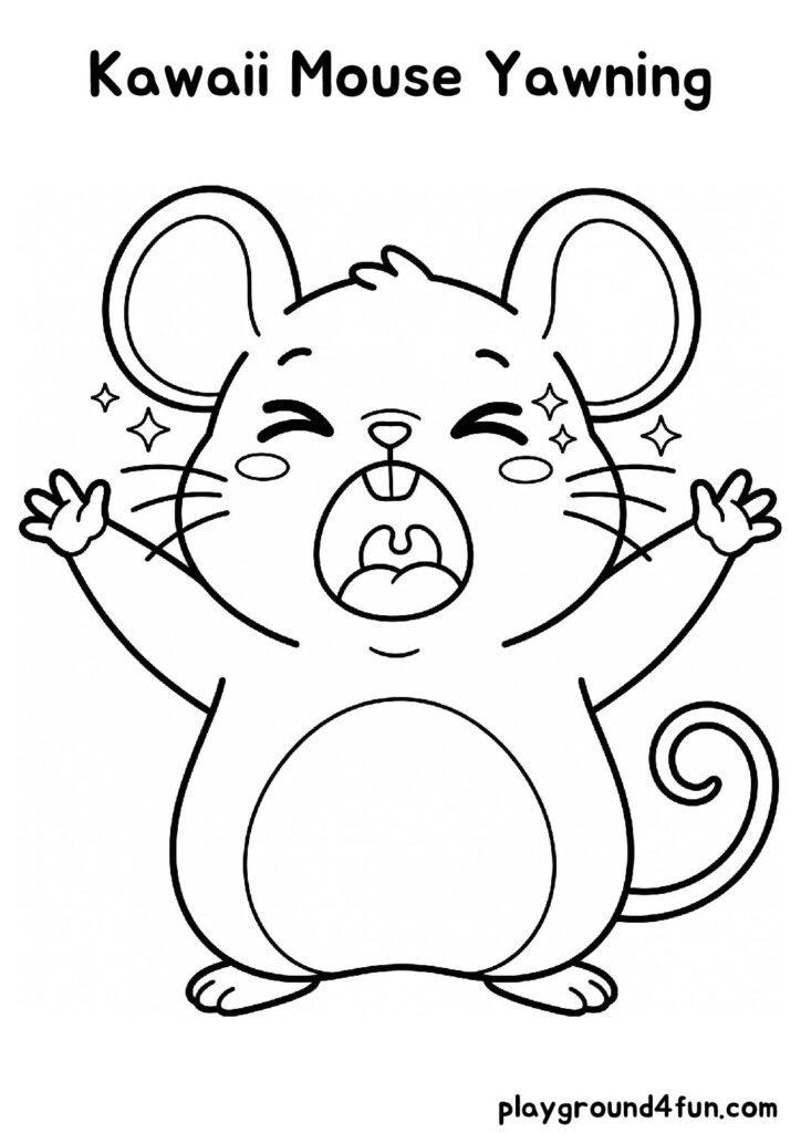 Kawaii Mouse Yawning