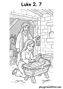 Coloring pages: Luke 2 7 pdf