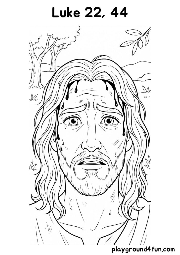 Luke 22, 44 Coloring Pages