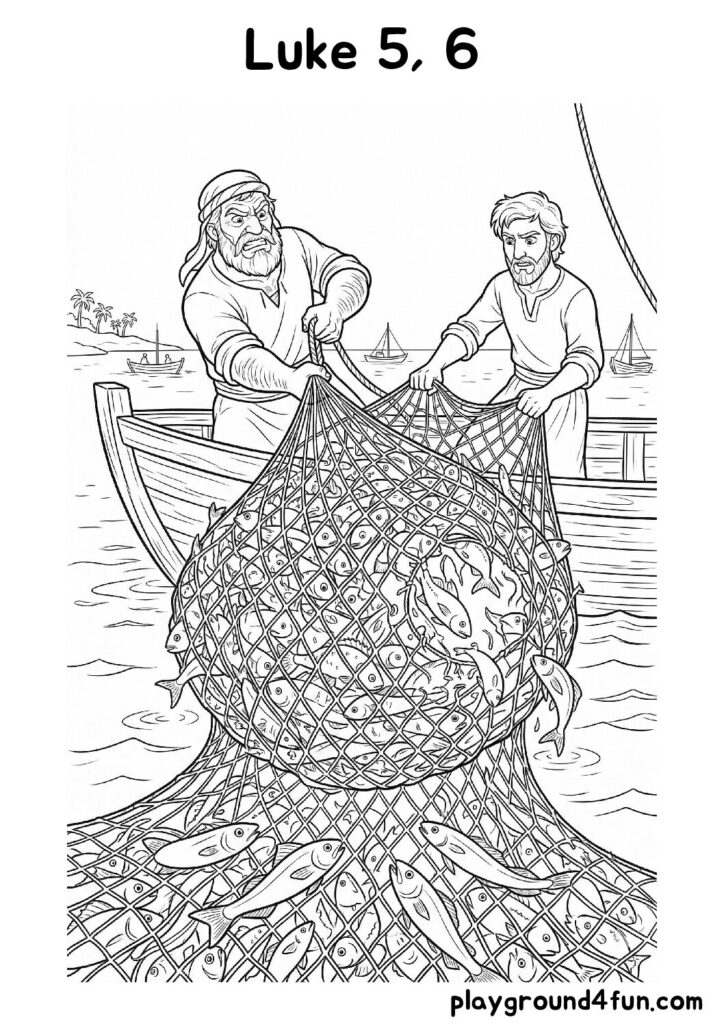 Luke 5, 6 Coloring Pages