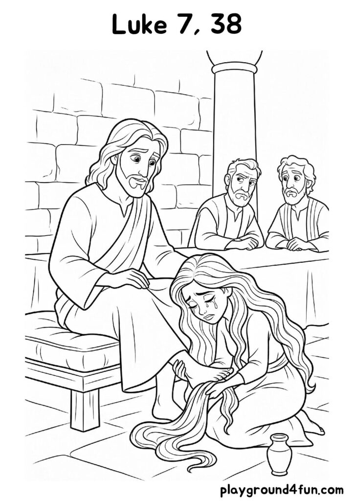 Luke 7, 38 Coloring Pages