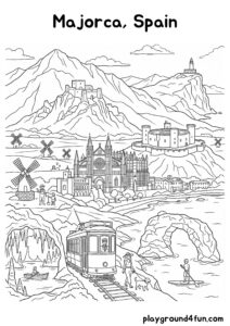 Coloring pages: Majorca Spain pdf
