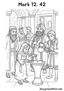 Coloring pages: Mark 12 42 pdf