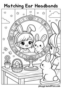 Coloring pages: Matching Ear Headbands pdf