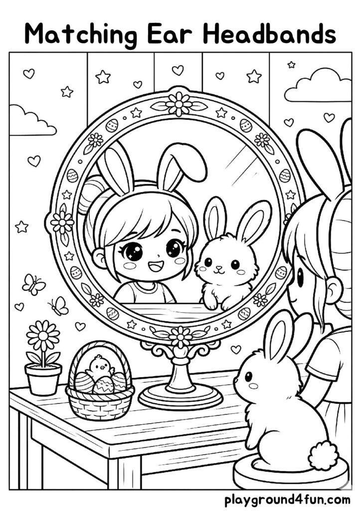 Matching Ear Headbands Coloring Pages